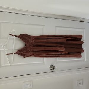 Dusty Rose High Low Dress with Lace Top